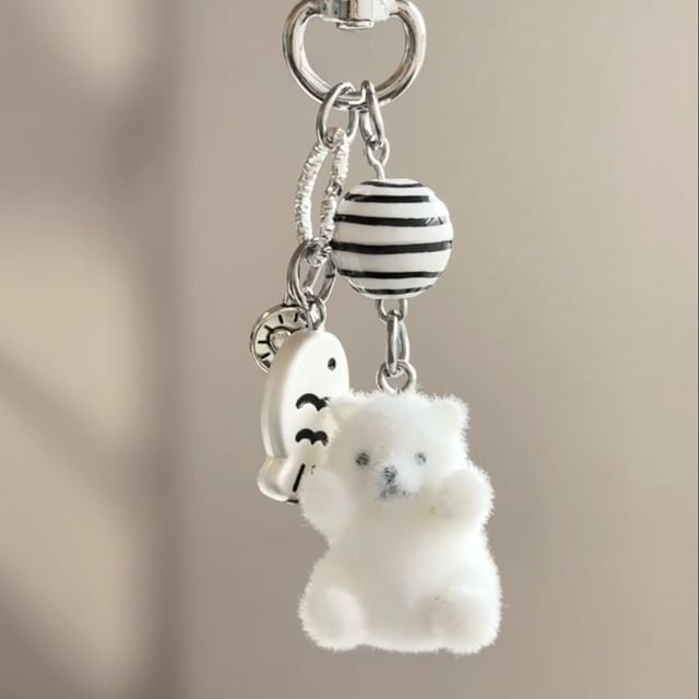 Animal Flocking Phone Charm / Bag Charm Keyring (Various Designs)