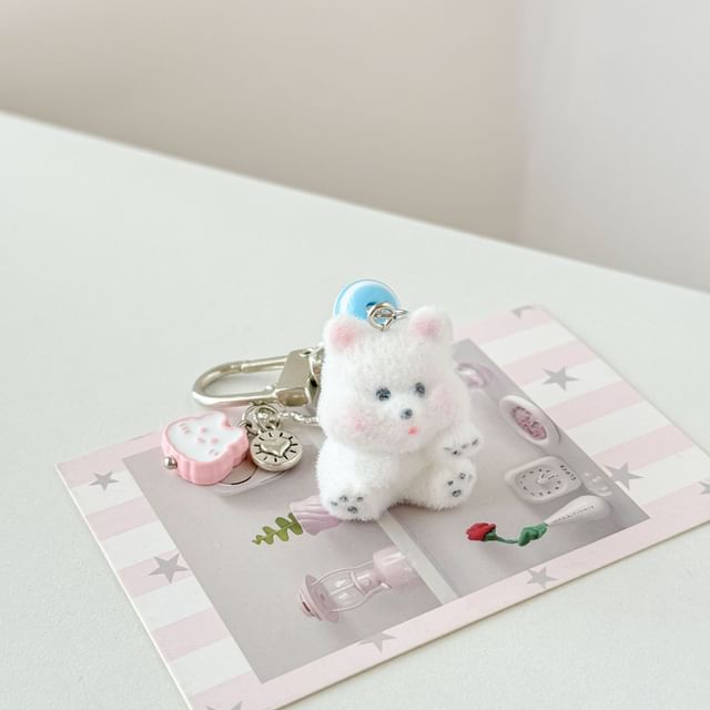 Animal Flocking Phone Charm / Bag Charm Keyring (Various Designs)