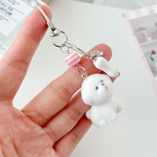 Animal Flocking Phone Charm / Bag Charm Keyring (Various Designs)