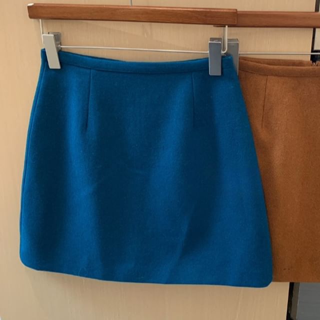 High Waist Plain Mini A-Line Skirt