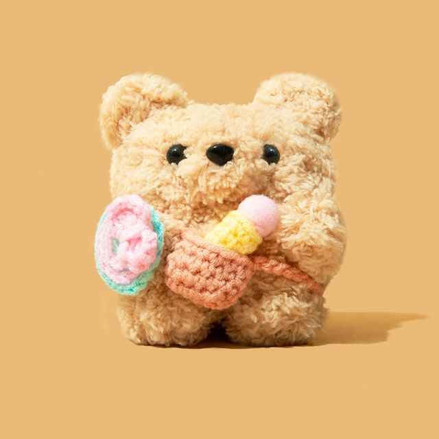 Ice Cream Bear Chenille Apple AirPods / Pro Earphone Case Skin