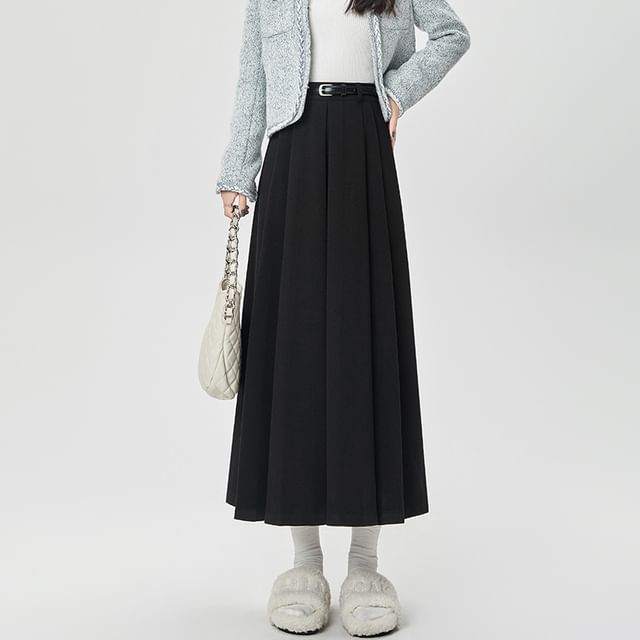High Waist Maxi A-Line Skirt