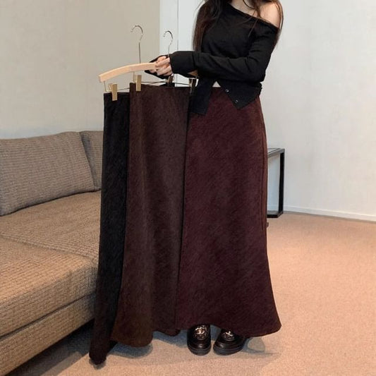 Plain Maxi Mermaid Skirt, High Waist