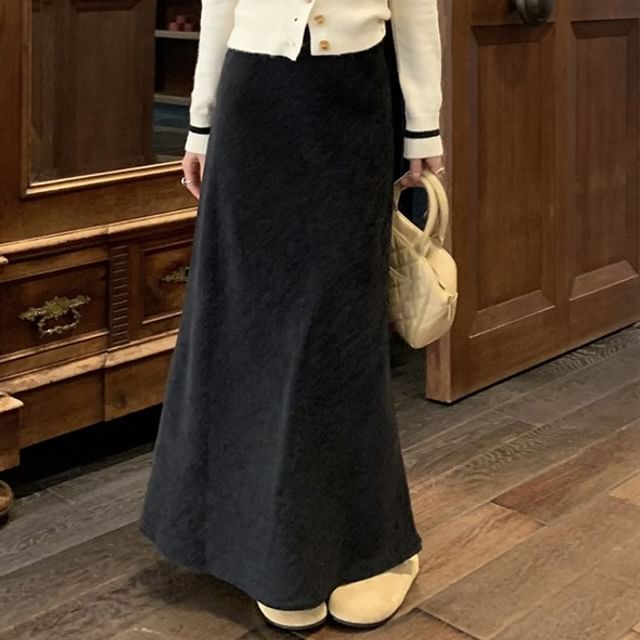 Plain Maxi Mermaid Skirt, High Waist