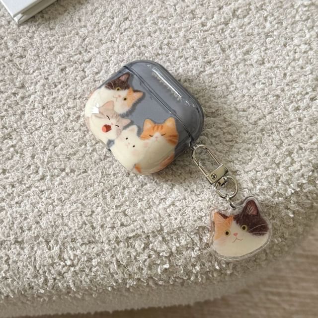 Cat Apple AirPods / Pro Earphone Case Skin with Charm