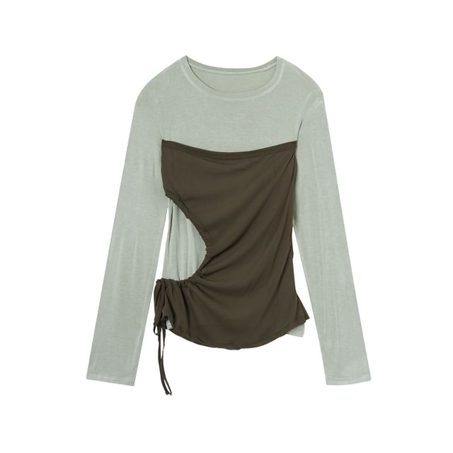Color-Block Mock Two-Piece Slim Fit Tee