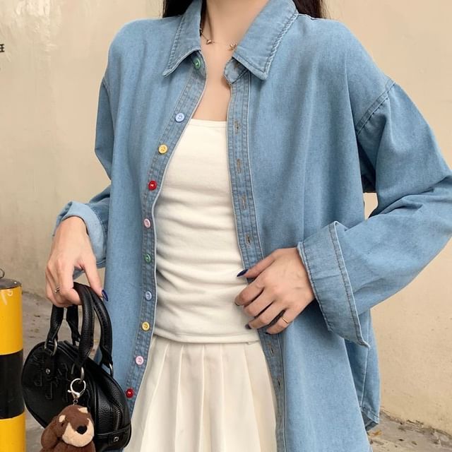 Denim Long Sleeve Classic Shirt