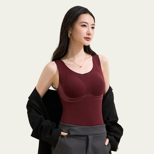 Slim Fit Padded Scoop Neck Tank Top