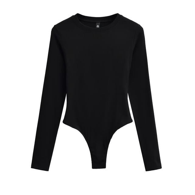 Round Neck Long Sleeve Bodysuit Blouse