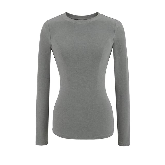 Round Neck Long Sleeve Basic Tee