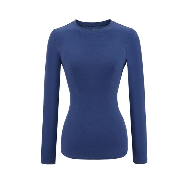 Round Neck Long Sleeve Basic Tee