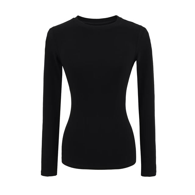 Round Neck Long Sleeve Basic Tee