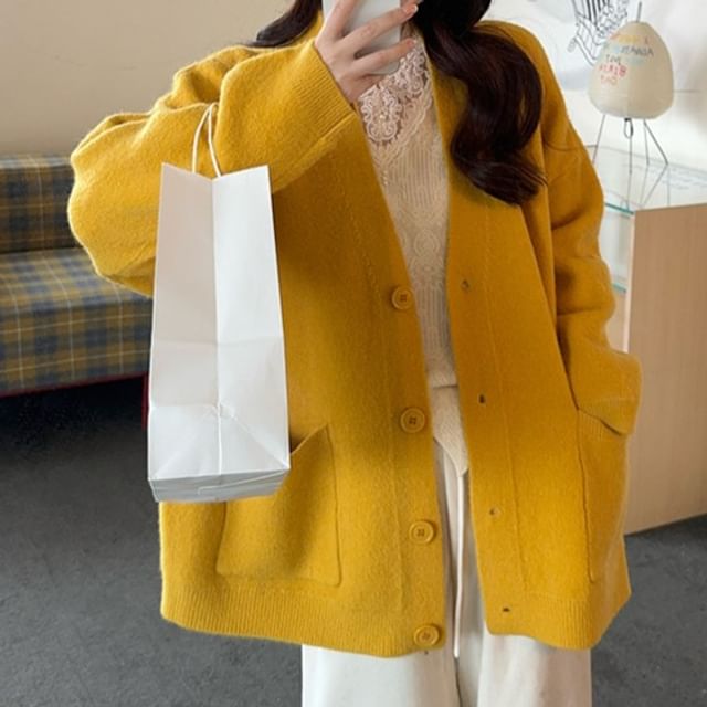 Button Up Cardigan with Lace Panel Knit Top