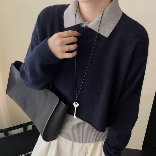 Sleeveless Collared Knit Top and Crop Sweater Set