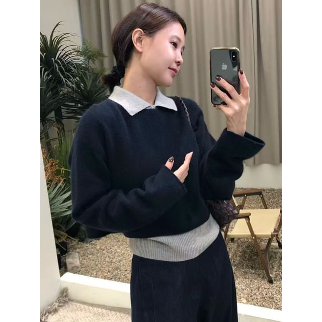 Sleeveless Collared Knit Top and Crop Sweater Set