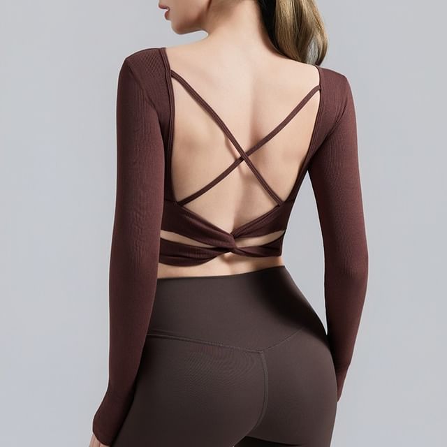 Open Back Crop Sports Top