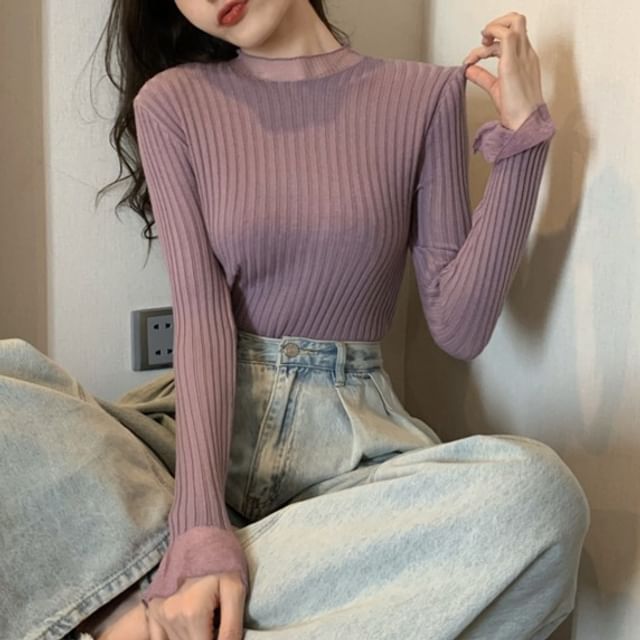 Sheer Long Sleeve Blouse