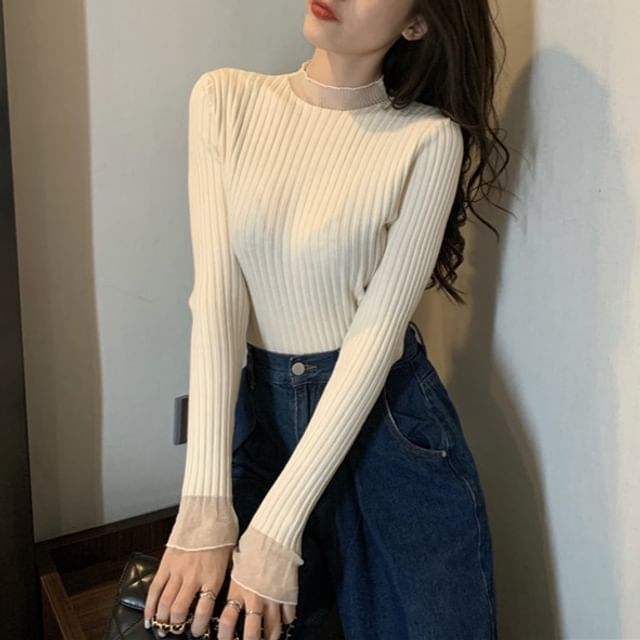 Sheer Long Sleeve Blouse