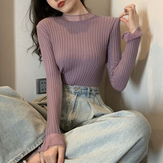 Sheer Long Sleeve Blouse