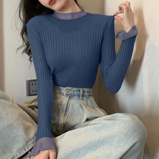 Sheer Long Sleeve Blouse