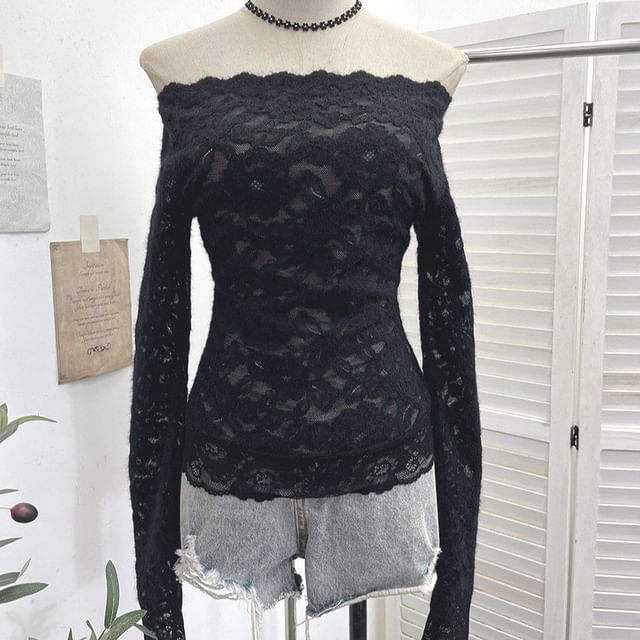Cutout Tie Back Lace Slim Top