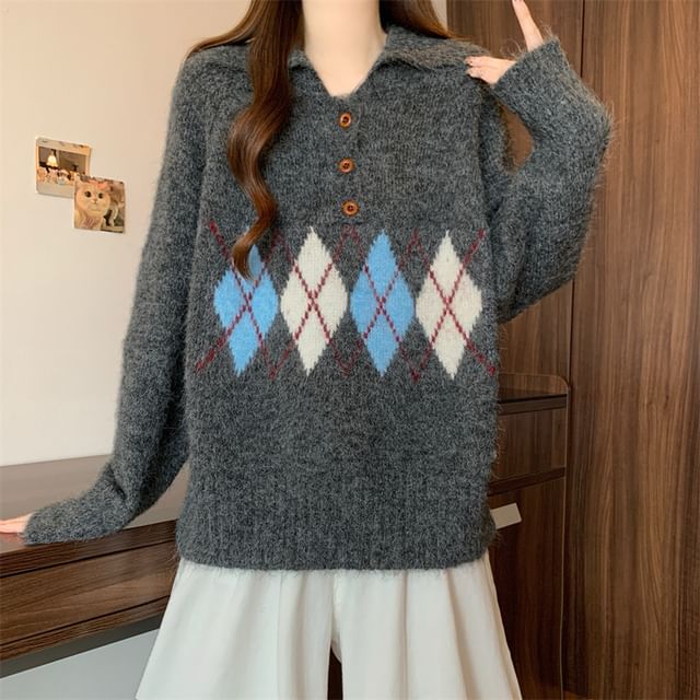 Argyle Polo Sweater