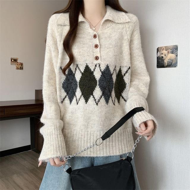 Argyle Polo Sweater