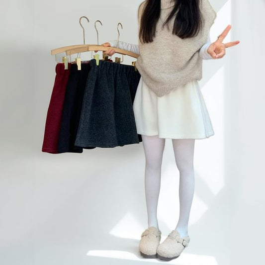 Mini A-Line Skirt High Waist Plain
