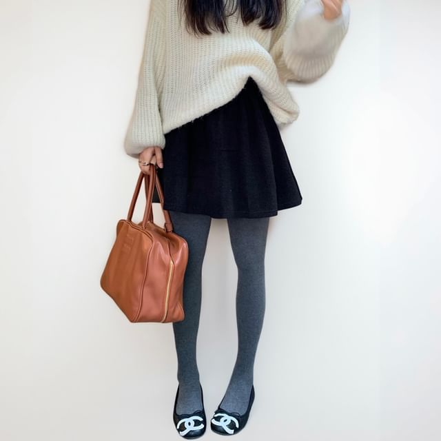 Mini A-Line Skirt High Waist Plain