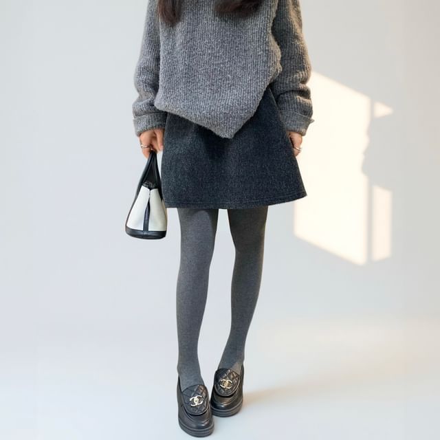Mini A-Line Skirt High Waist Plain