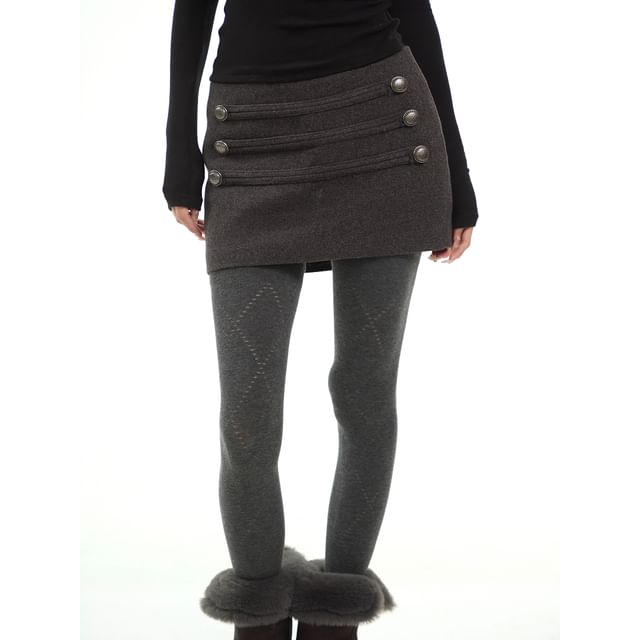 Low Waist Mini Pencil Skirt Plain