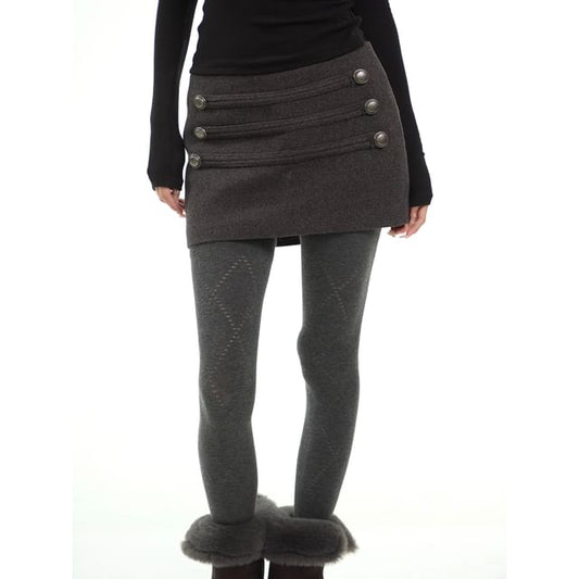Low Waist Mini Pencil Skirt Plain