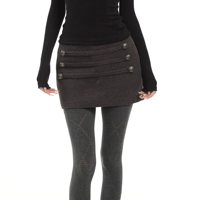 Low Waist Mini Pencil Skirt Plain