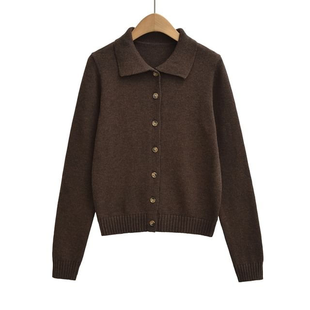 Collared Plain Cardigan