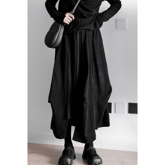 Asymmetrical Maxi A-Line Skirt High Waist