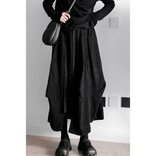 Asymmetrical Maxi A-Line Skirt High Waist