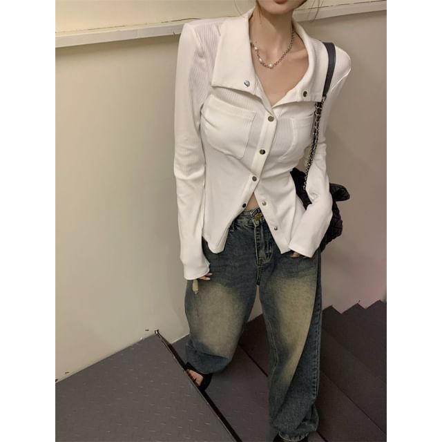 Snap-Front Pocket Long-Sleeve Tee