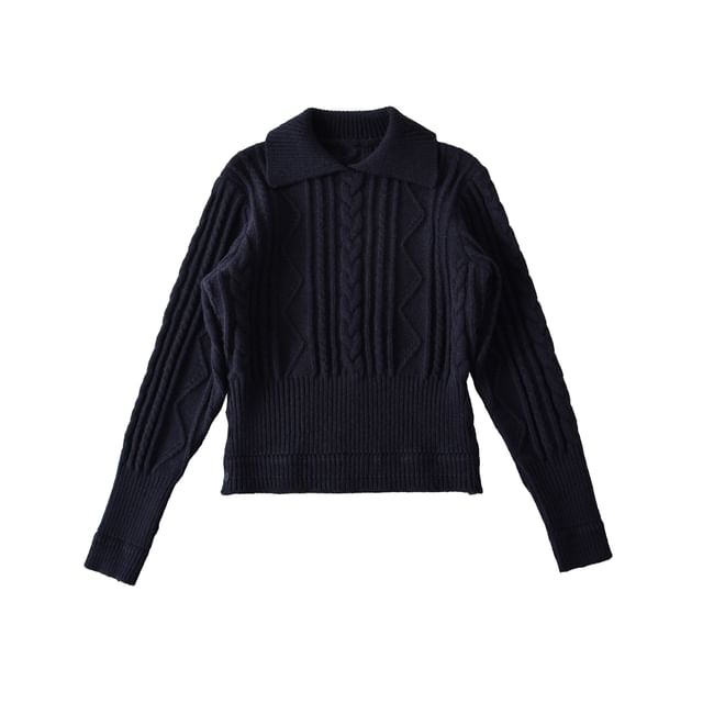 Cable Knit Collared Sweater