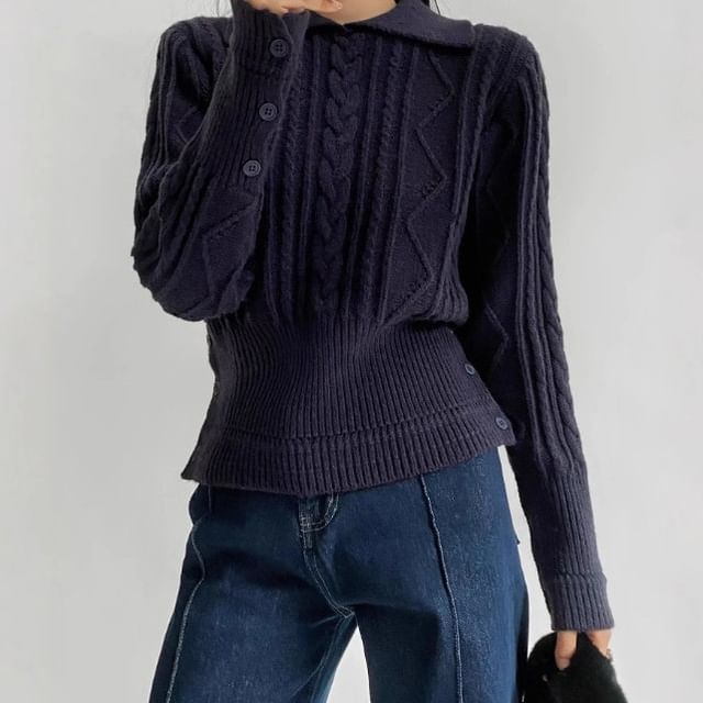 Cable Knit Collared Sweater