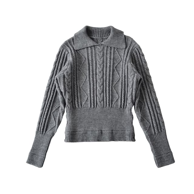 Cable Knit Collared Sweater