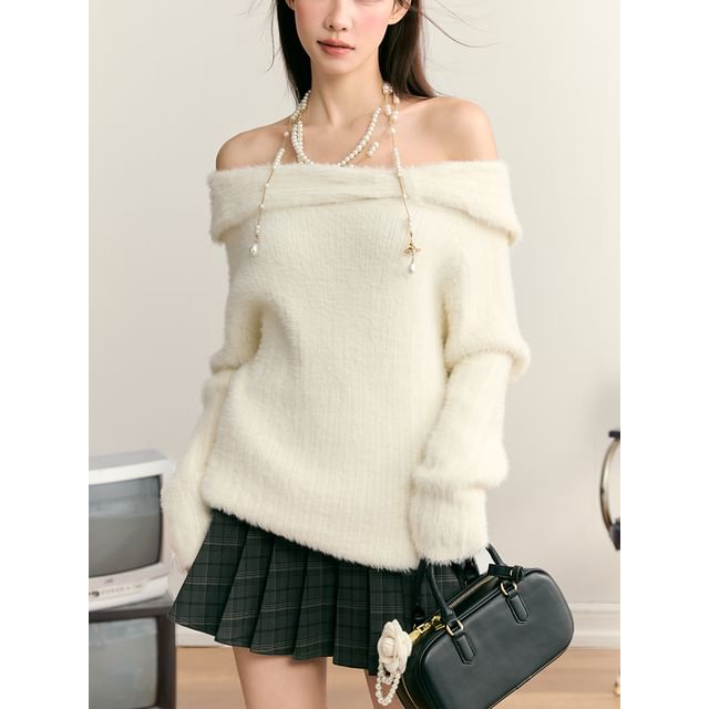 Bare Shoulder Knit Sweater