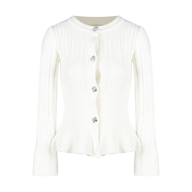 Belted Long-Sleeve Knit Top with High-Waist Mesh Skirt Set