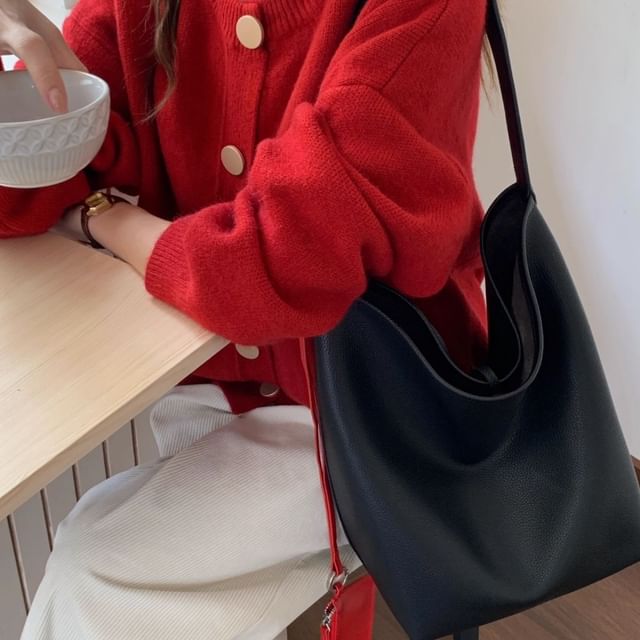 Button-Up Plain Cardigan