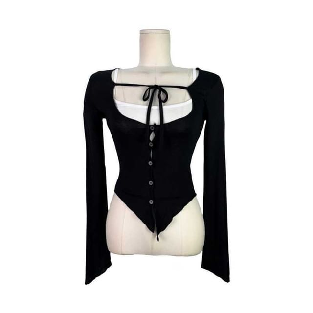 Crop Camisole and Sheer Cardigan Set with Tie Front