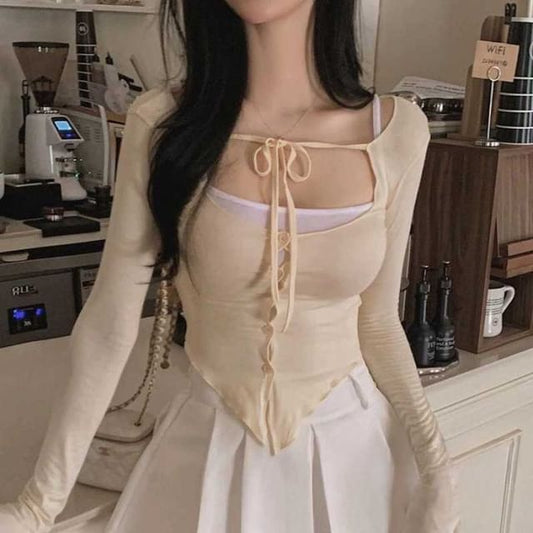 Crop Camisole and Sheer Cardigan Set with Tie Front