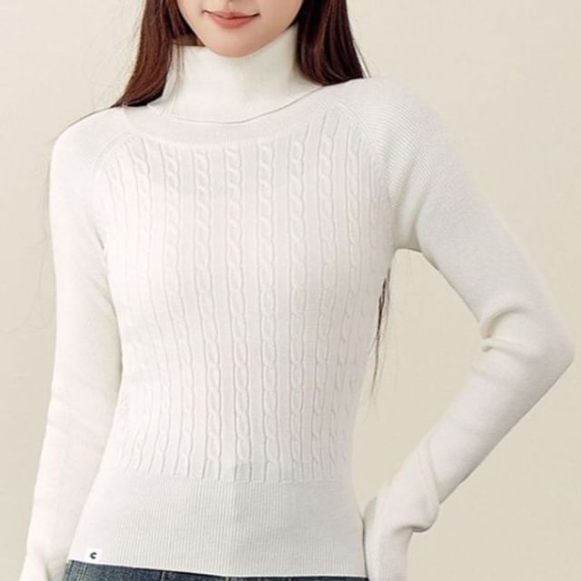 Cable-Knit Turtleneck Sweater