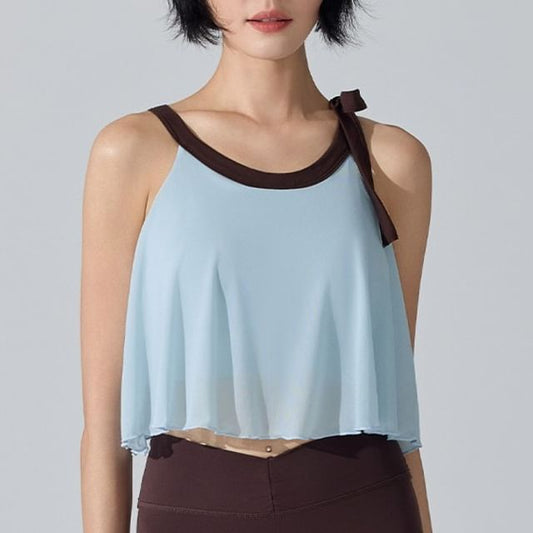 Mesh Halter Neck Crop Sports Top