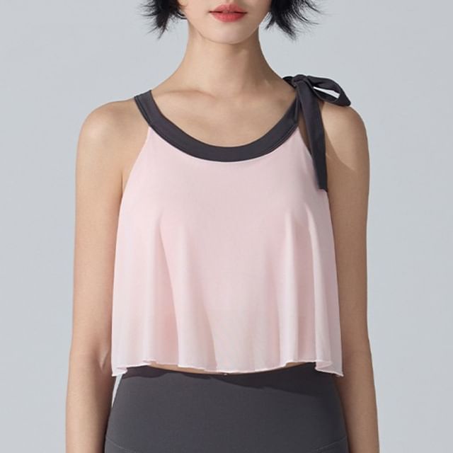 Mesh Halter Neck Crop Sports Top