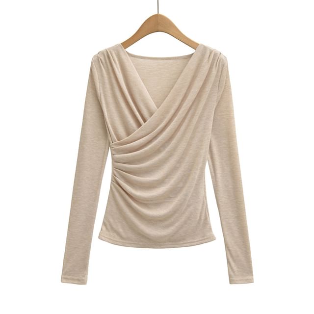 V-Neck Wrap Tee Long Sleeve