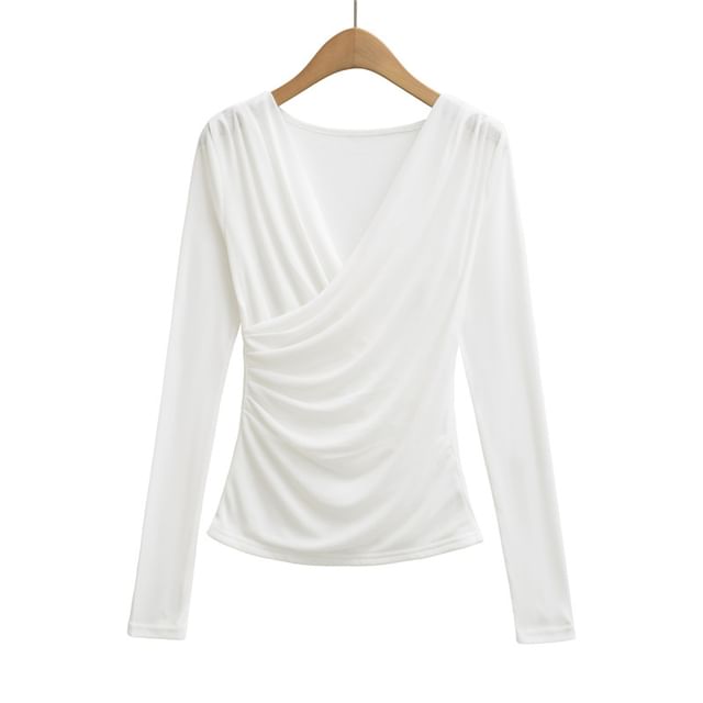 V-Neck Wrap Tee Long Sleeve